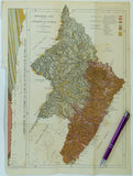 South Africa (1871). Griesbach, C.L. ‘Geological Map of the Colony of Natal’ in ‘On the Geology of Natal, in South Africa’, an extract from QJGS, v.27, pp 53-72. Fold out colour printed map