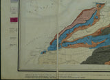 Sheet  35, Old Series1”.(1845) topography 1830, geology 1845, issued 1859. Hand-coloured engraving, 68 x 87cm, dissected and mounted