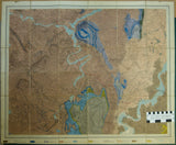 Sheet  43, Old Series1”.(1845) topography 1831, geology 1845, issued 1859. Hand-coloured engraving, 66 x 80.5cm,