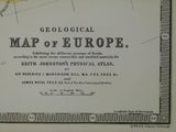 Murchison, R.I. and Nicol, J. (1856) REPRO Geological Map of Europe. Edinburgh: Blackwood, plate 4. Reproduction 60 x 76cm