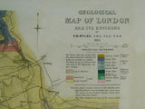 Mylne, Robert W. (1871). REPRO. Geological Map of London and Its Environs. Reproduction by British Geological Survey. 48 x 69 cm (original size)