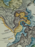 William Smith Geological Map of Oxfordshire of 1823.  1974 REPRO