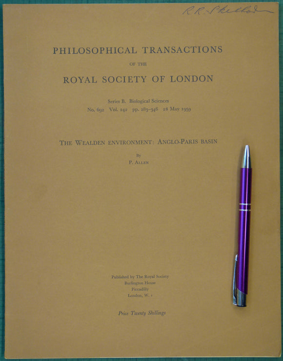 Allen, P. (1959). ‘The Wealden Environment: Anglo-Paris Basin’, an offprint from the Philosophical Transactions