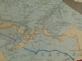 Renfrewshire, 13 (1870)1:10,560 scale OS basemap 1863. Covers Pollockshaws, Cathcart and Thornliebank. Colour washed engraving,