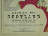 Geikie, Archibald (1876). Geological Map of Scotland. Edinburgh: W.&amp; A.K. Johnston. 1st edition. Scale 1:633,600 colour printed lithograph
