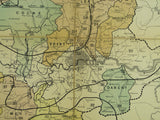 Symons, G.J. (1892). ‘Hydrographical Map of the Thames Basin – Mean [Annual] Rainfall’. Royal Commission on Metropolitan Water Supply. Hand coloured lithographed map,