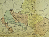 Symons, G.J. (1892). ‘Hydrographical Map of the Thames Basin – Mean [Annual] Rainfall’. Royal Commission on Metropolitan Water Supply. Hand coloured lithographed map,