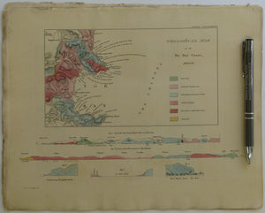 Devon. (1827). ‘Geological Map of the Tor Bay Coast, Devon’. Hand coloured engraving, from De la Beche, HT. ‘On the Geology of Tor and Babbacombe Bays, Devon’