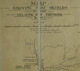 Trinidad. Map showing the Oilfields in the Island of Trinidad, B.W.I. (c.1930s). Unpublished dye-line map at 1:126,720 scale