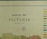 Geological Map of Victoria. (1909). Victoria Geological Survey Branch, Dept of Mines, 1: 1,013,760 scale. 63 x 88 cm. Linen-backed colour print