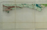 Sheet 15, ¼” Index series.&nbsp; (1889). Geological Survey of England and Wales. Covering English Channel coast from Selsey Bill to Hastings in Sussex. Hand-coloured lithograph