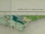 Sheet 15, ¼” Index series.&nbsp; (1889). Geological Survey of England and Wales. Covering English Channel coast from Selsey Bill to Hastings in Sussex. Hand-coloured lithograph