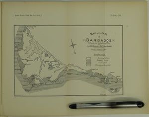 Caribbean. Jukes-Brown, SJ (1892). ‘The Geology of Barbados, Part II The Occeanic Deposits’. extract from QJGS, v. 48, pp 170-226 + foldout b/w ‘Map