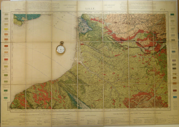 Sheet 8, Lille, Carte Géologique de, 1897, 1:320,000 scale. Base map 1852