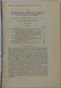 Arkell, W.J. 1935. ‘On the Nature, Origin and Climatic Significance of  the Coral Reefs in the Vicinity of Oxford’