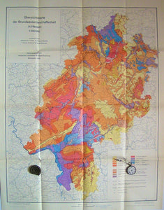 Ubersichtskarte der Grundwasserbeschaffenheitin Hessen (Overview map of Groundwater Quality of Hesse), 1966