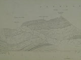 Horizontal Section No.   28 (1880). Snowdon. From Llanfair-is-gaer, Menai Straits over Dinas, Snowdon, Moel-Wyn. Geological Survey of GB. 2nd