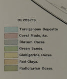 Indian Ocean; [Map of the] Distribution of Oceanic Deposits, John Murray, 1889. In ‘On Marine Deposits in the Indian, Southern and Antarctic Oceans’