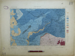 Ireland sheet 111, Maynooth, 1” scale. 1901. Covers Robertstown, Kilcock, Clondalkin. Hand-coloured