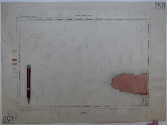 Ireland sheet 150, Kerry Head, 1” scale. 1859. First edition. 90% Atlantic Ocean. Hand-coloured