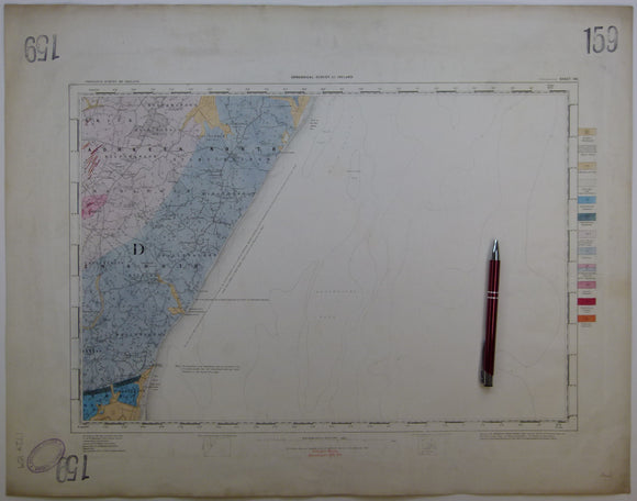 Ireland sheet 159, Blackwater, 1” scale. 1901. Base map not dated. Coloured 1902. 70% Irish Sea. Hand-coloured
