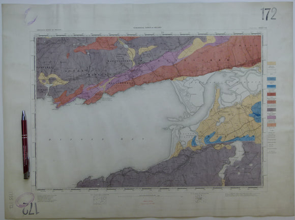 Ireland sheet 172, Dingle Bay, 1” scale. 1879. 30% Bay. Base map not dated. Coloured 1910. Hand-coloured