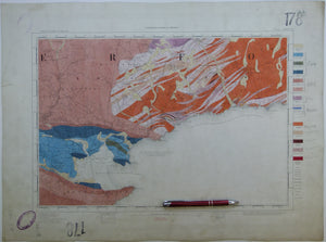 Ireland sheet 176, Dungarvan, 1” scale. 1901. 30% Atlantic Ocean. Hand-coloured