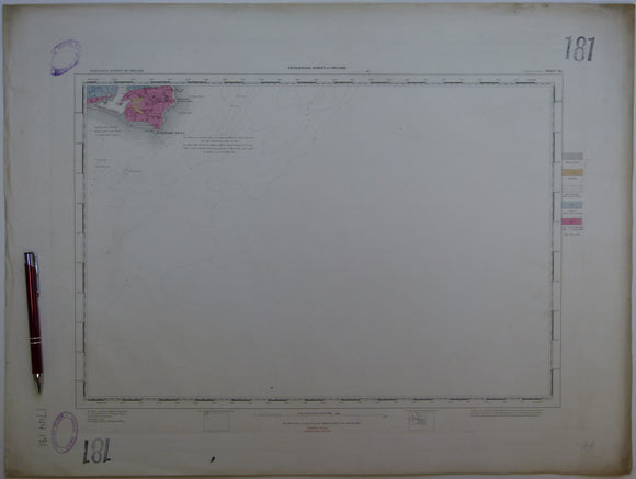 Ireland sheet 181, Carnsore Point, 1” scale. 1873. 95% sea. Base map not dated. Coloured 1902. Hand-coloured