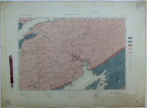 Ireland sheet 192, Glengarrif, 1” scale. 1858. First edition. Base map not dated. Hand-coloured