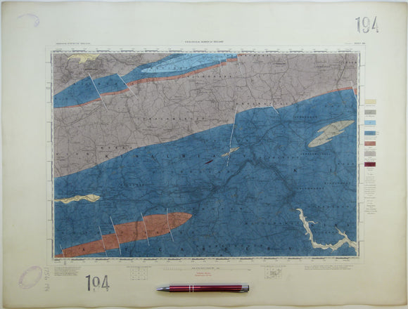 Ireland sheet 194, Bandon, 1” scale. 1891. Base map not dated. Coloured 1904. Hand-coloured