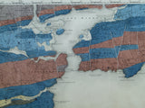 Ireland sheet 195, Queenstown, 1” scale. 1891. Includes Cork Harbour. Hand-coloured
