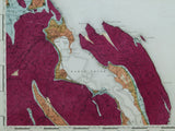 Ireland sheet  21, Larne, 1” scale. 1869. First edition. Covers to Lough Larne, 85% sea. Base map undated. Hand-coloured