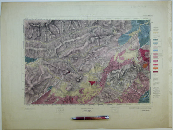 Ireland sheet  26, Draperstown, 1” scale. 1882. First edition. Base map 1870. Hand-coloured engraving