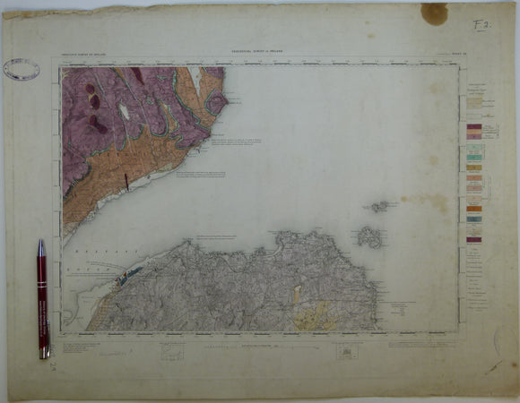 Ireland sheet  29, Carrickfergus, 1” scale. 1883. Base map 1864. Covers entrance to Belfast Lough,