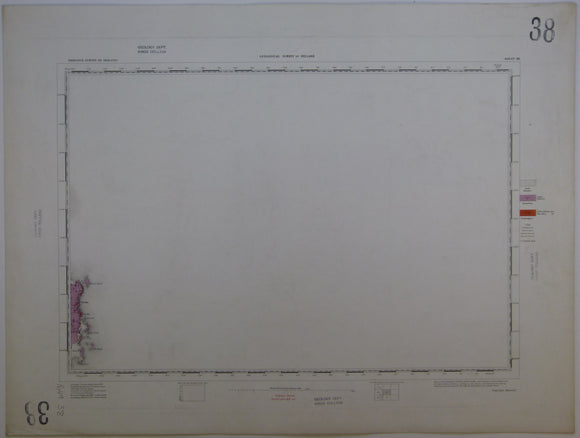 Ireland sheet  38, no title - Burial Island, 1” scale. 1878. 95% sea. Base map 1868, coloured 1905. Hand-coloured