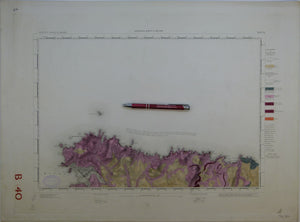 Ireland sheet  40, no title – Benwee Head, 1” scale. 1877. 80% sea. Base map 1869. Hand-coloured engraving,