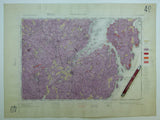 Ireland sheet  49, Downpatrick, 1” scale. 1901. Covers Killyleagh, lower Strangford Lough. Base map not dated. Hand-coloured