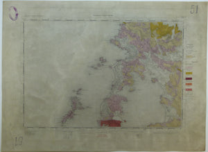 Ireland sheet  51, Belmullet, 1” scale. 1878. First edition. Covers Inishkea Islands. 50% sea. Base map 1871. Hand-coloured
