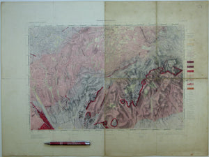 Ireland sheet  60, Newry, 1” scale. 1901. Covers Keady, Slieve Gullion. Base map 1874. Hand-coloured