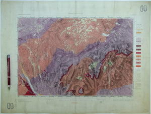 Ireland sheet  60, Newry, 1” scale. 1901. Covers Keady, Slieve Gullion. Base map 1874. Coloured 1905. Hand-coloured