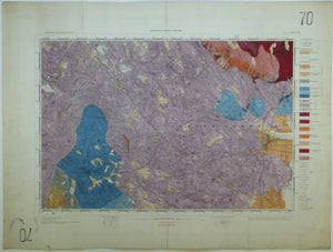Ireland sheet  70, Dundalk, 1” scale. 1901. Covers Carrickmacross, Crossmaglen. Base map 1874. Coloured 1910. Hand-coloured