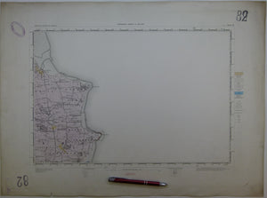 Ireland sheet  82, Clogher, 1” scale. 1869. First edition. 75% sea. Base map not dated. Hand-coloured