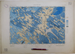 Ireland sheet  89, Edgeworthstown, 1” scale. 1867. First edition. Covers Loughs Darravaragh & Iron. Base map undated. Hand-coloured