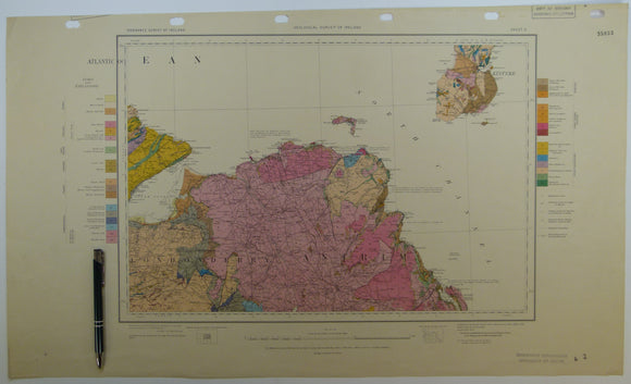 Quarter inch sheet 2. Untitled – Antrim & North Channel, (1952). Revision. Colour print, flat, 42 x 71cm. Scale 1:253,440.