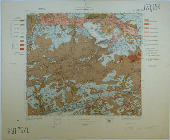 Killarney & Kenmare District, Drift, (1913). First edition. Colour print, flat, 56 x 68.5cm. Scale 1:63,360. Base map 1910
