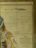 Walker, J. & C. 1835. First edition. A Geological Map of England & Wales and Part of Scotland. Hand coloured engraved map 140 x 100cm