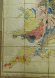 Walker, J. & C. 1838*. A Geological Map of England & Wales and Part of Scotland. Hand coloured engraved map 144 x 100cm