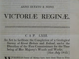 Victoria Reginae. (1845).  LXIII. An Act [of Parliament LXIII] to facilitate the Completion of a Geological Survey of Great Britain and Ireland,