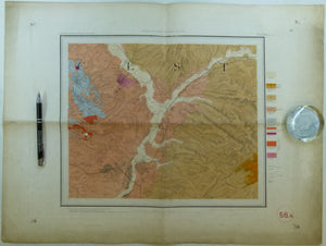 Sheet  63ne, Old Series 1". 1873. Leicestershire; Leicester, Mount Sorrel. Hand-coloured engraving