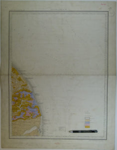 Sheet  67N Drift, Old Series 1". 1881. First drift edition. Norfolk: Great Yarmouth.  Hand-coloured engraving,